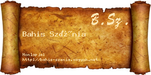 Bahis Szénia névjegykártya